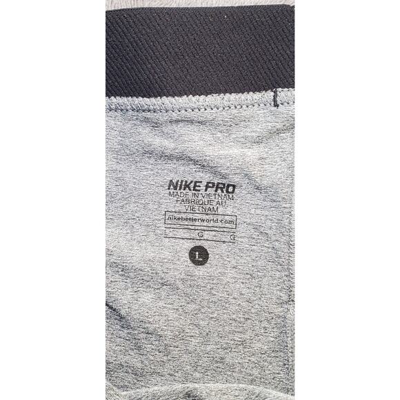 Nike Womens Size L Pro Compression Athletic Shorts in Gray Gym Activewear C25 - Picture 4 of 9